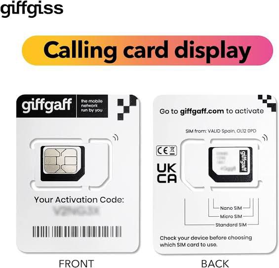 GiffGaff UK Sim Card in Pakistan for Tiktok Live