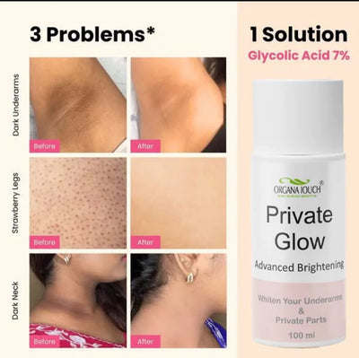 ORGANA TOUCH Private Glow Advanced Brightening Cream – Whitening for Underarms & Privates – 100ml